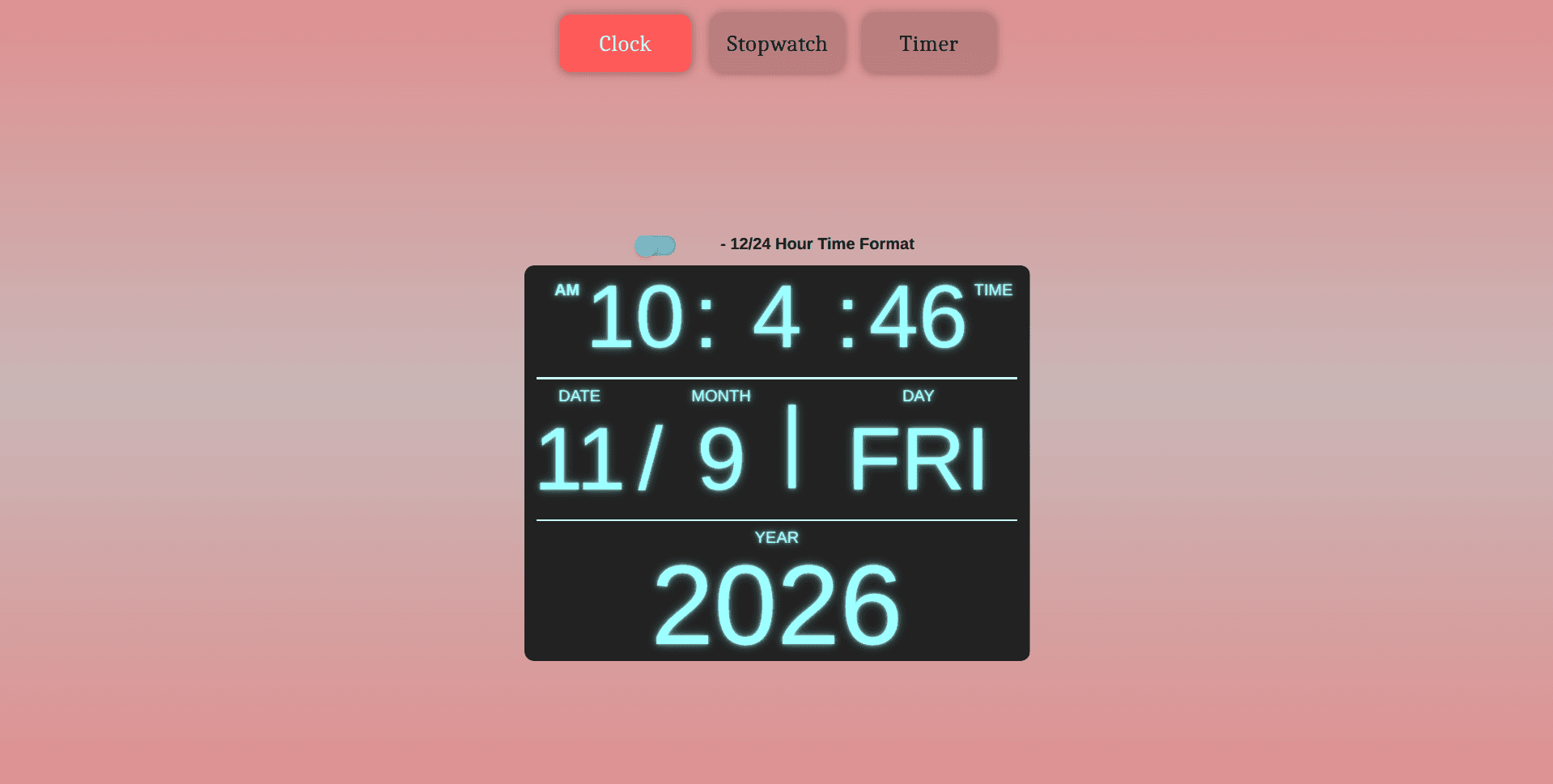 Screenshot of Clock-Stopwatch-Timer