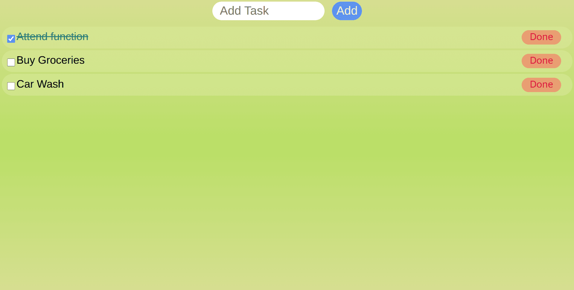Screenshot of Todo App